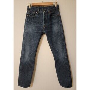 Levi's 501 XX Mens Straight Button-Fly Jeans 30/30 Blue Cotton Distressed